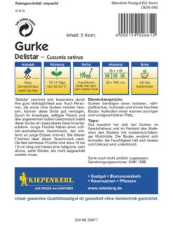 Salatgurke Delistar | Salatgurkensamen Von Kiepenkerl