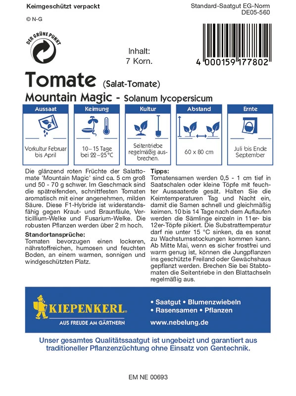 Tomate Mountain Magic | Tomatensamen Von Kiepenkerl 2 Tomate Mountain Magic | Tomatensamen Von Kiepenkerl – Bild 2