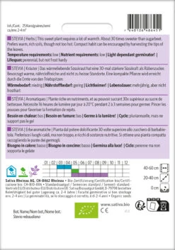 Stevia | BIO Steviasamen Von Sativa Rheinau