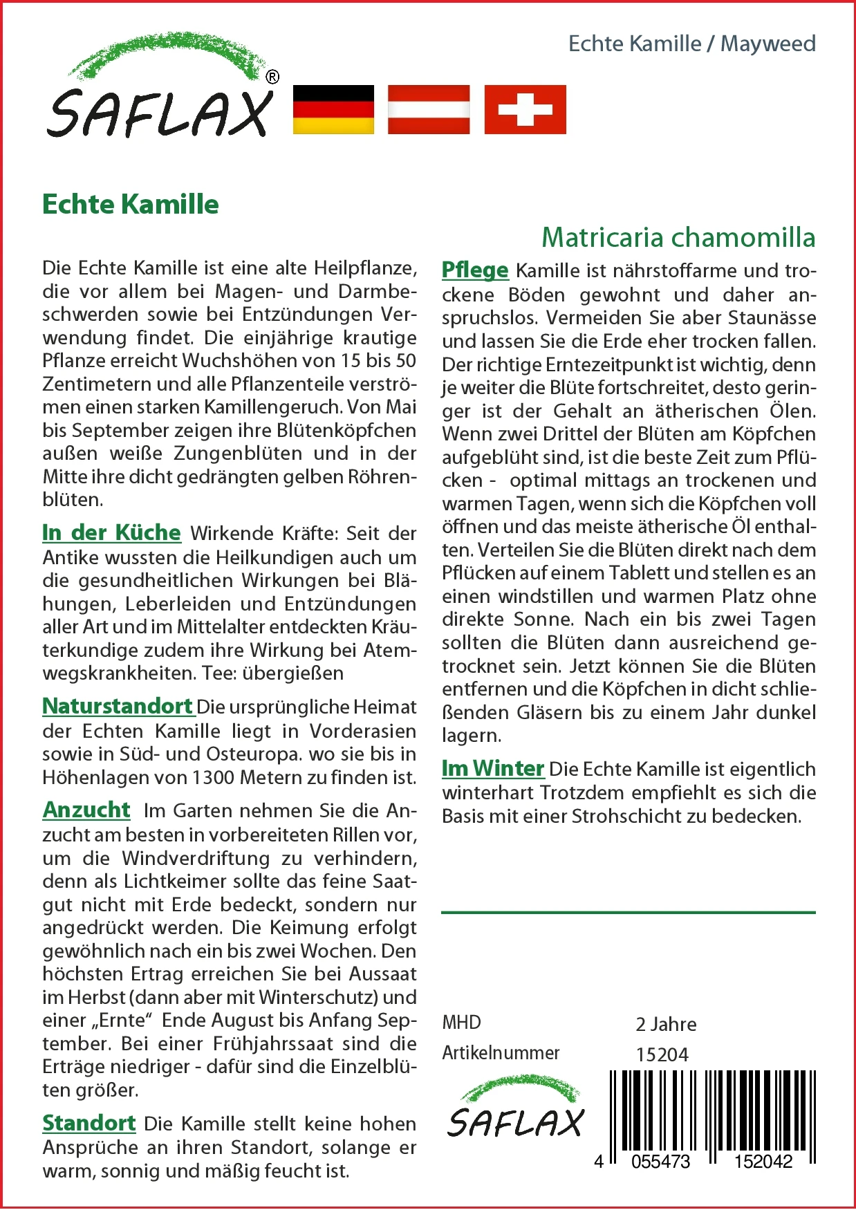 Echte Kamille | Kamillesamen Von Saflax 1 Echte Kamille | Kamillesamen Von Saflax