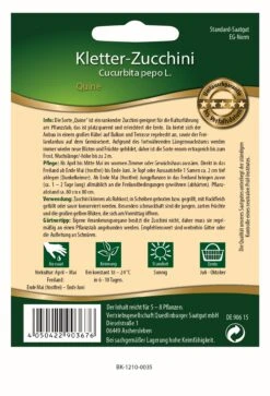 Kletter-Zucchini Quine F1-Hybride | Zucchinisamen Von Quedlinburger