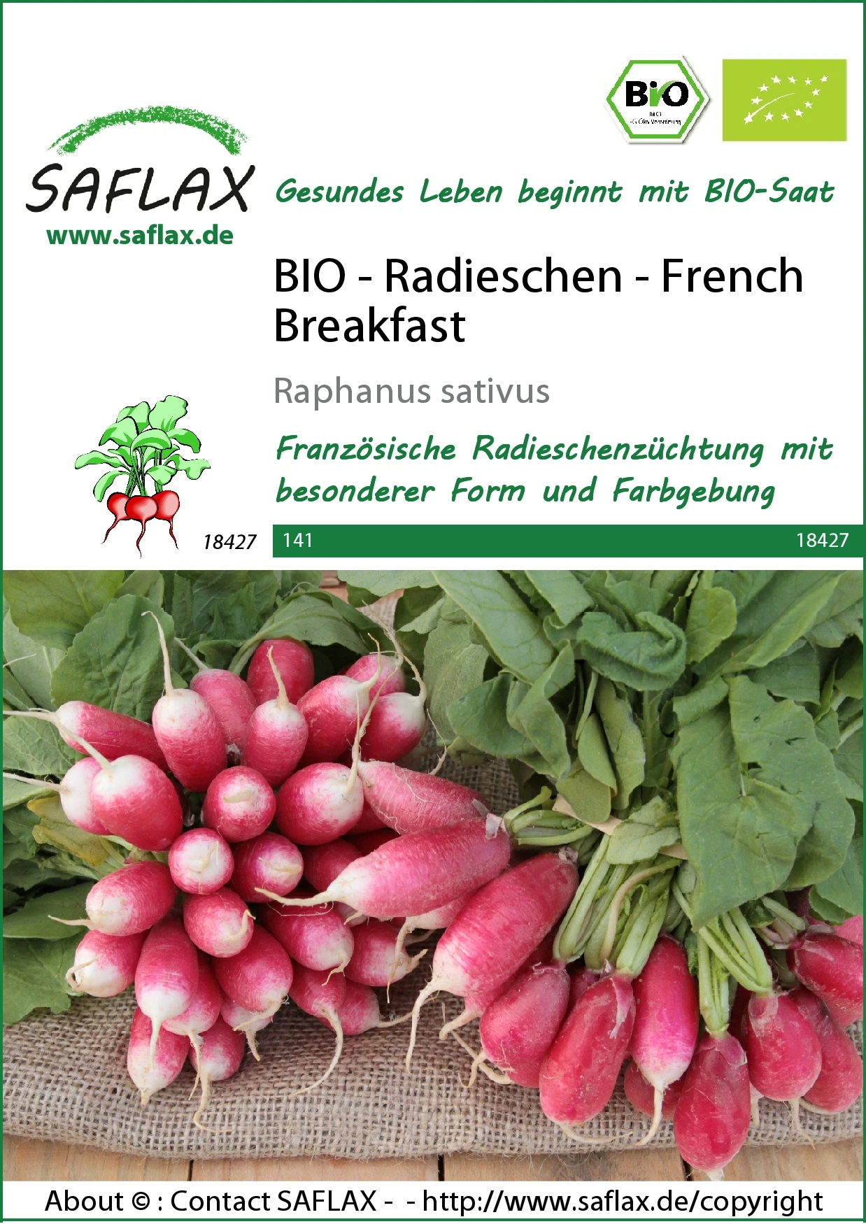 Radieschen French Breakfast | BIO Radieschensamen Von Saflax 1 Radieschen French Breakfast | BIO Radieschensamen Von Saflax