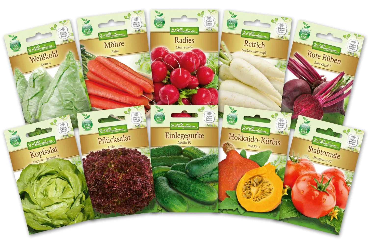 Gesunder Gemüsegarten Gemüsesaatgut - Set (10 Stück) | Gemüsesamen-Sets Von N.L. Chrestensen 1 Gesunder Gemüsegarten Gemüsesaatgut - Set (10 Stück) | Gemüsesamen-Sets Von N.L. Chrestensen