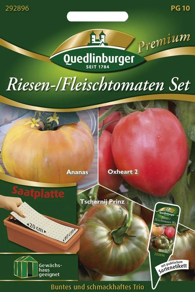 Riesen-/ Fleischtomaten Set (Saatplatte) | Tomatensamen Von Quedlinburger 1 Riesen-/ Fleischtomaten Set (Saatplatte) | Tomatensamen Von Quedlinburger