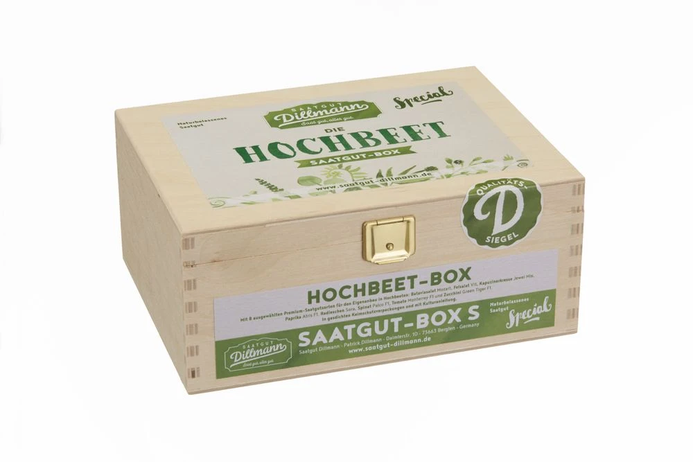Hochbeet Saatgut - Box S (Holzbox) | Gemüsesamen-Sets Von Saatgut Dillmann 1 Hochbeet Saatgut - Box S (Holzbox) | Gemüsesamen-Sets Von Saatgut Dillmann