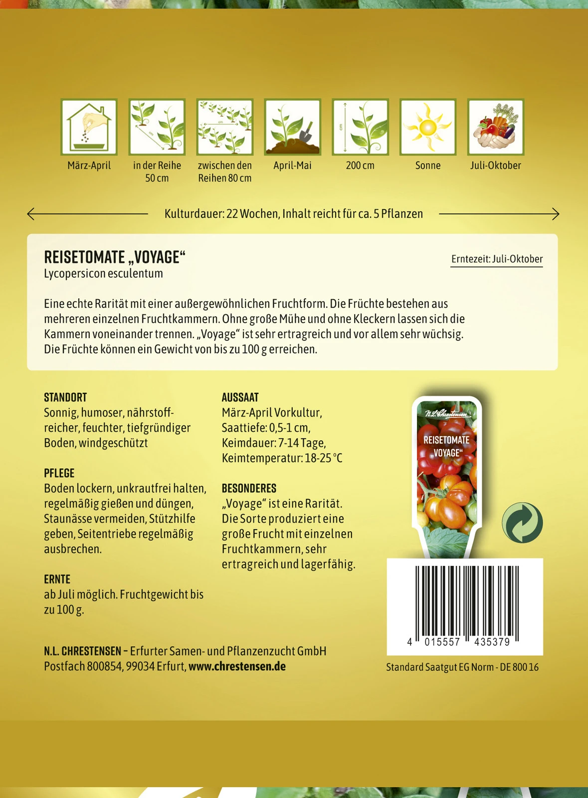 Reisetomate Voyage | Tomatensamen Von N.L. Chrestensen 1 Reisetomate Voyage | Tomatensamen Von N.L. Chrestensen