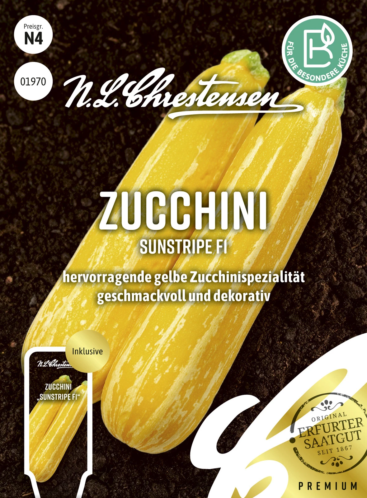 Zucchini Sunstripe F1 | Zucchinisamen Von N.L. Chrestensen 1 Zucchini Sunstripe F1 | Zucchinisamen Von N.L. Chrestensen