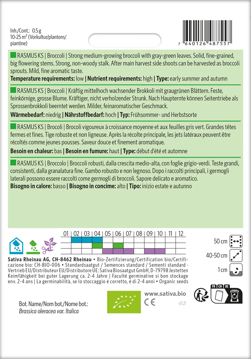 Brokkoli Rasmus | BIO Brokkolisamen Von Sativa Rheinau 1 Brokkoli Rasmus | BIO Brokkolisamen Von Sativa Rheinau