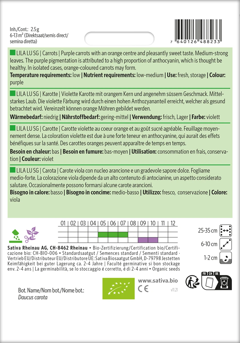 Karotte Lila Lu SG | BIO Möhrensamen Von Sativa Rheinau 2 Karotte Lila Lu SG | BIO Möhrensamen Von Sativa Rheinau – Bild 2