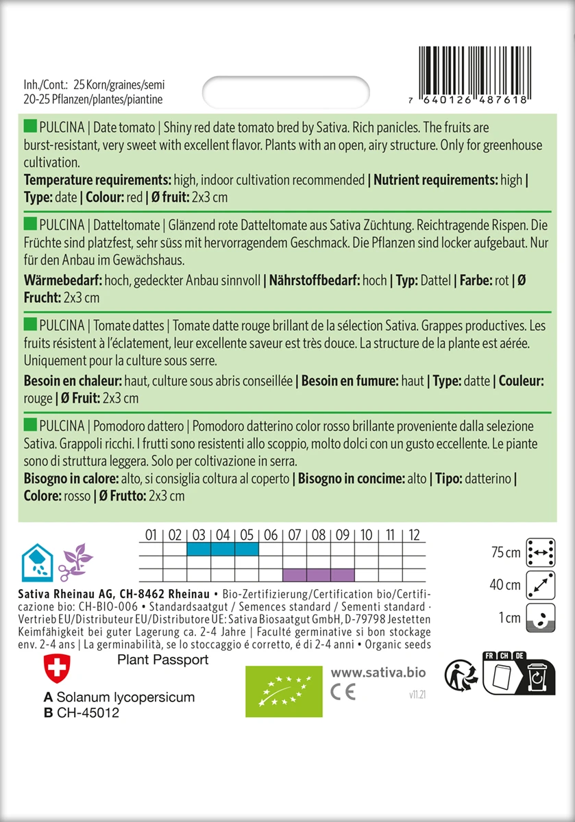 Datteltomate Pulcina | BIO Stabtomatensamen Von Sativa Rheinau 2 Datteltomate Pulcina | BIO Stabtomatensamen Von Sativa Rheinau – Bild 2