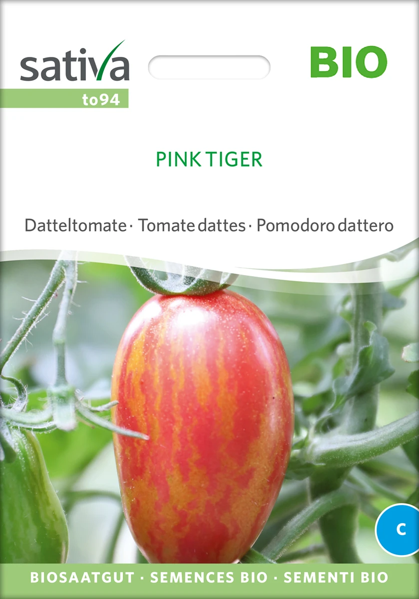 Datteltomate Pink Tiger | BIO Stabtomatensamen Von Sativa Rheinau 1 Datteltomate Pink Tiger | BIO Stabtomatensamen Von Sativa Rheinau