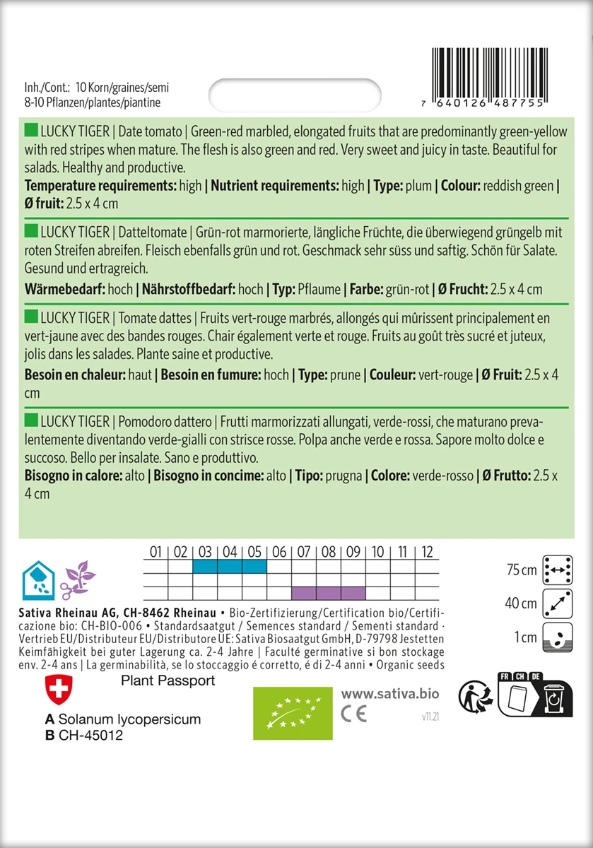 Datteltomate Lucky Tiger | BIO Stabtomatensamen Von Sativa Rheinau 2 Datteltomate Lucky Tiger | BIO Stabtomatensamen Von Sativa Rheinau – Bild 2