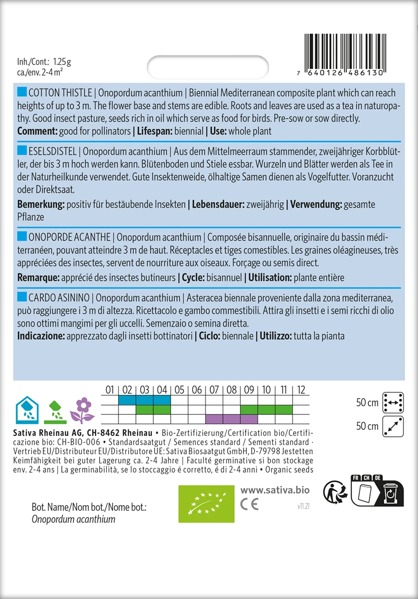 Eselsdistel | BIO Heilpflanzensamen Von Sativa Rheinau 1 Eselsdistel | BIO Heilpflanzensamen Von Sativa Rheinau