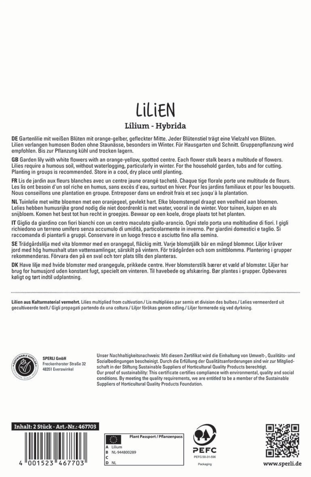 Lilie Lady Alice (2 Stück) | Lilienzwiebeln Von Sperli 2 Lilie Lady Alice (2 Stück) | Lilienzwiebeln Von Sperli – Bild 2